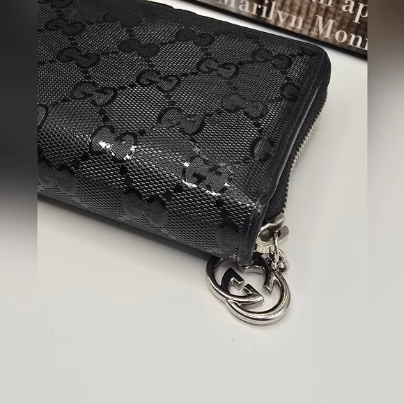 Gucci Guccissima Black GG Logo Coated Canvas Long Wallet - Picture 10 of 16